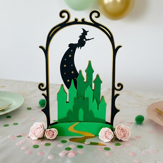 Wicked SVG Wicked Cake Topper SVG Emerald City Digital Download Wicked for good Paper Craft Layer Flying Broom Witch Wizard of Oz