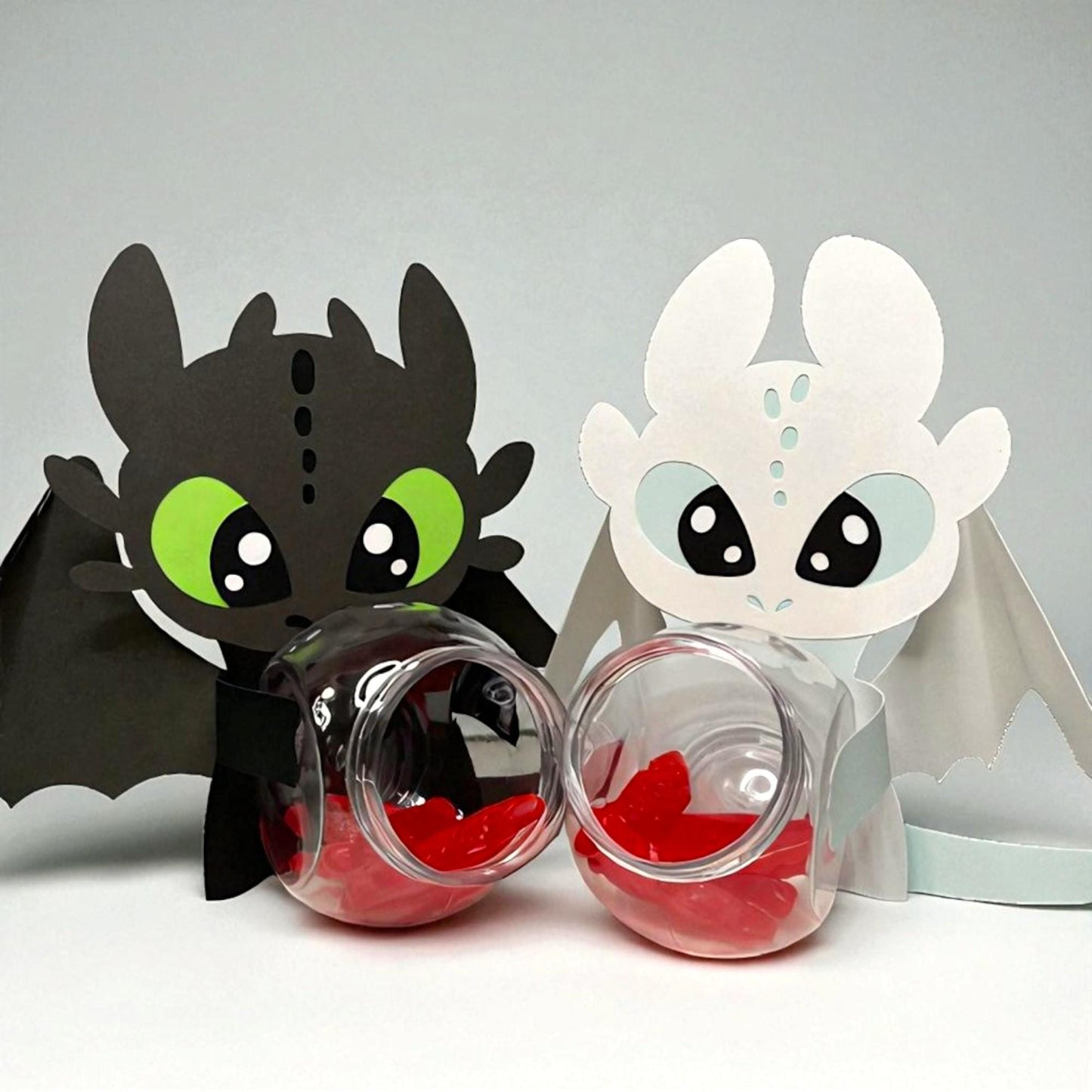 Toothless & Lightfury SVG Bundle: Dragon Party Decor Cut Files How to Train Your Dragon Cricut SVG candy holder for birthday party